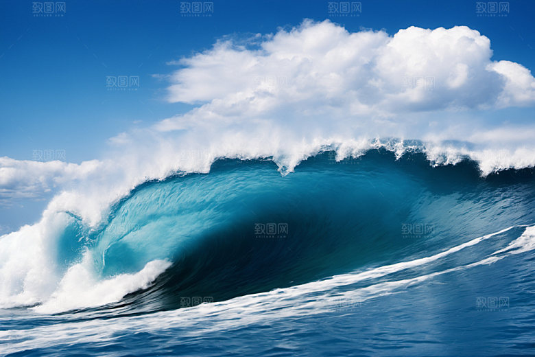 海浪海水清透摄影图