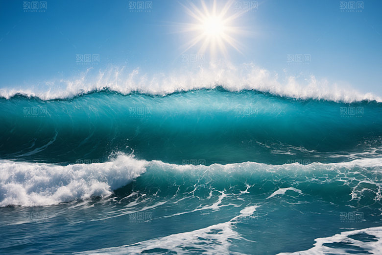 海浪波浪大海摄影图
