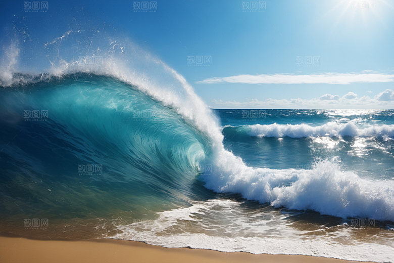 海浪大海清透摄影图