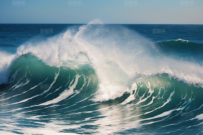 海浪波浪清透摄影图
