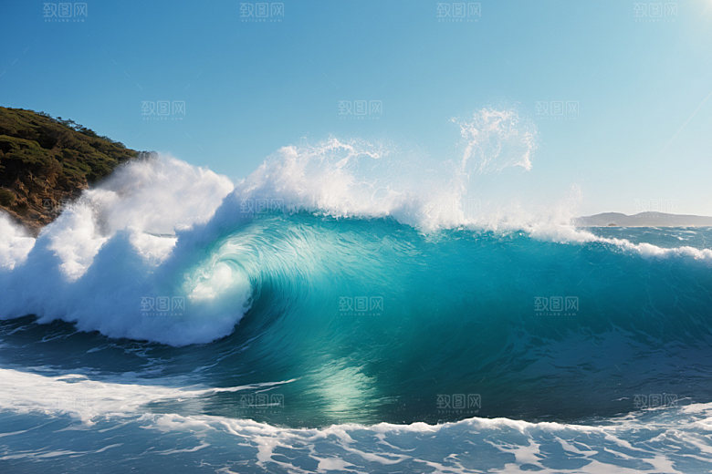 海浪波浪海水摄影图
