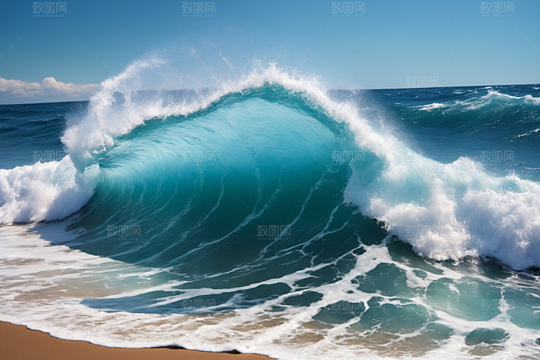 海浪波浪大海摄影图