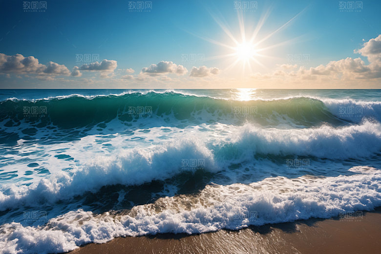 海浪高清清透摄影图