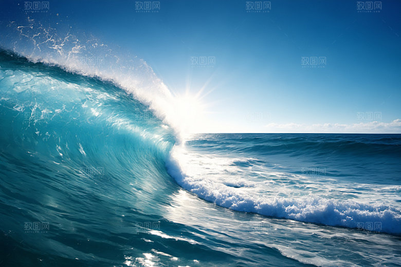 海浪清透海水摄影图