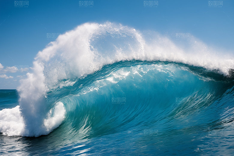 海浪波浪大海摄影图