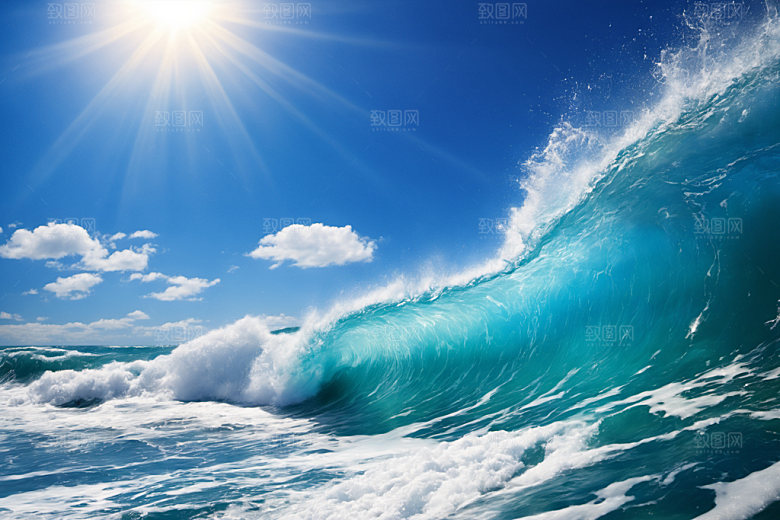 海浪高清波浪摄影图