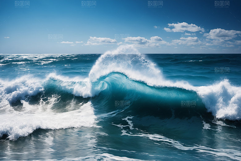 海浪大海清透摄影图