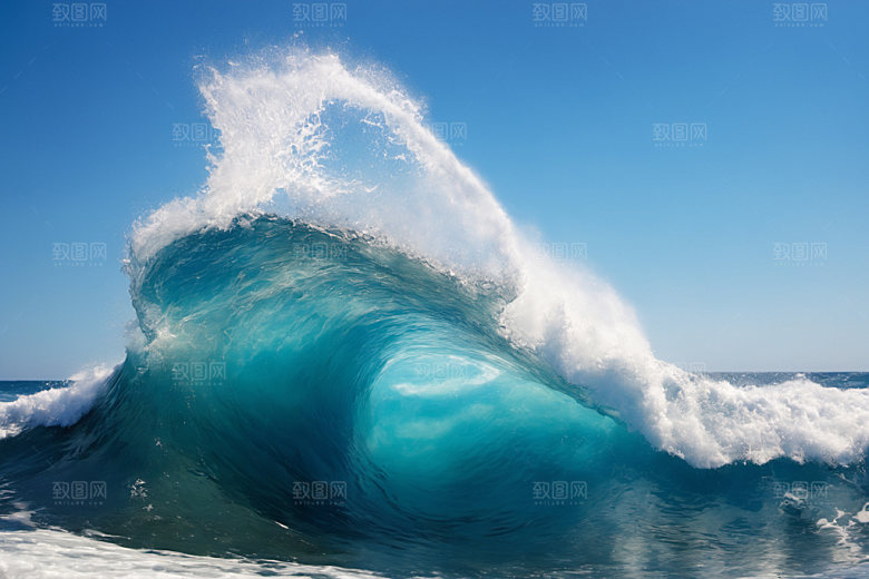 海浪浪花波浪摄影图