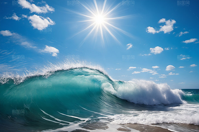 海浪海水大海摄影图