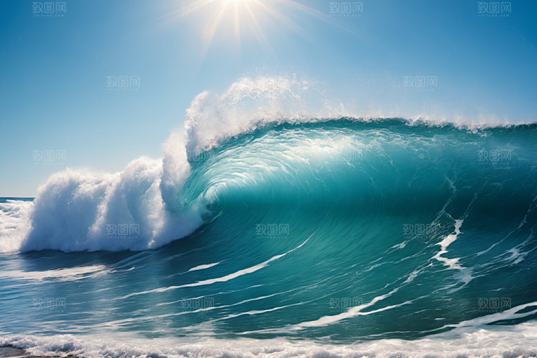 海浪大海波浪摄影图