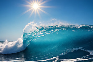 海浪清透自然摄影图