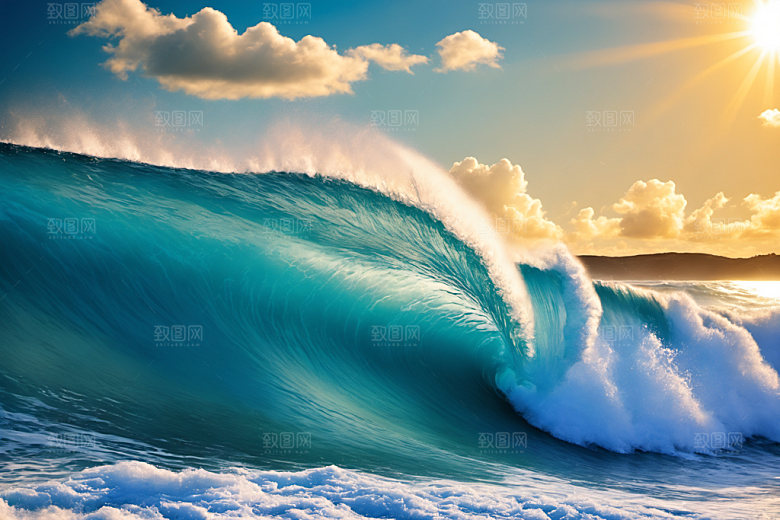 海浪大海海水摄影图