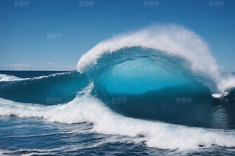 海浪海水自然摄影图