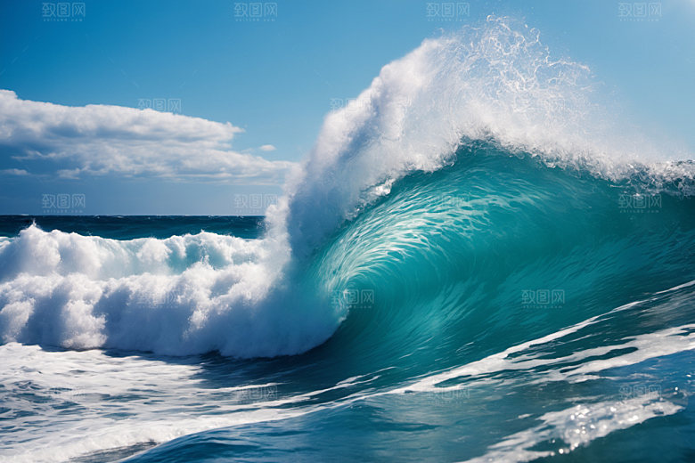 海浪清透高清摄影图