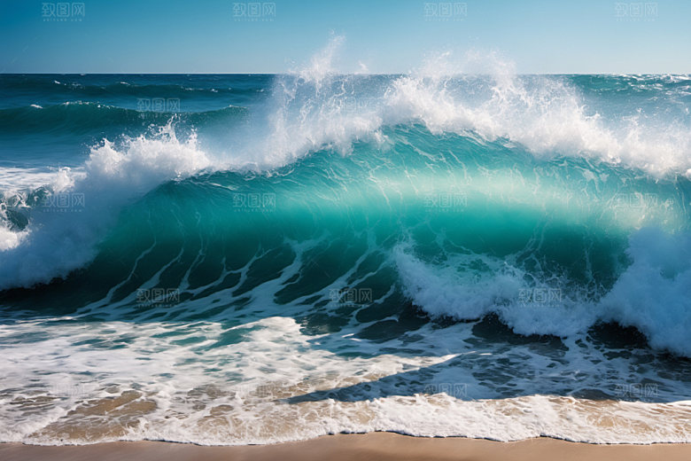 海浪波浪浪花摄影图