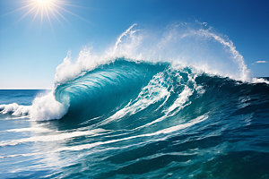 海浪浪花海水摄影图