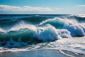 海浪海水清透摄影图