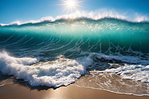 海浪清透海水摄影图