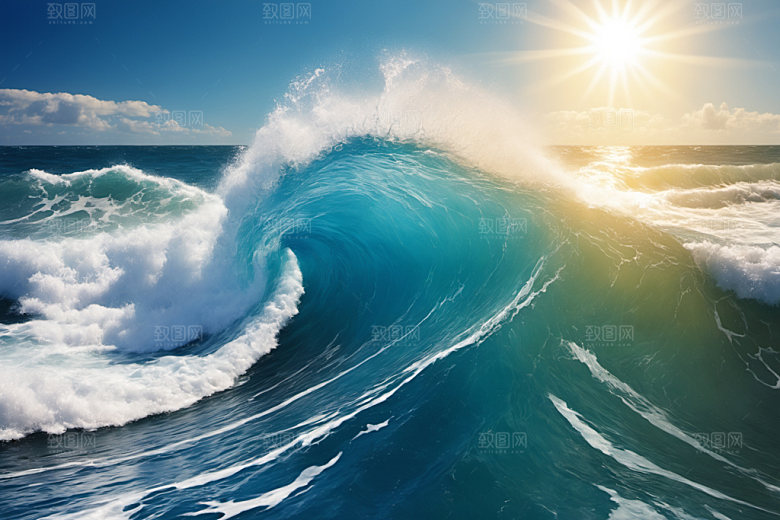 海浪自然海水摄影图