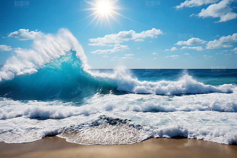 海浪大海波浪摄影图