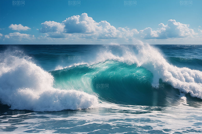 海浪波浪自然摄影图