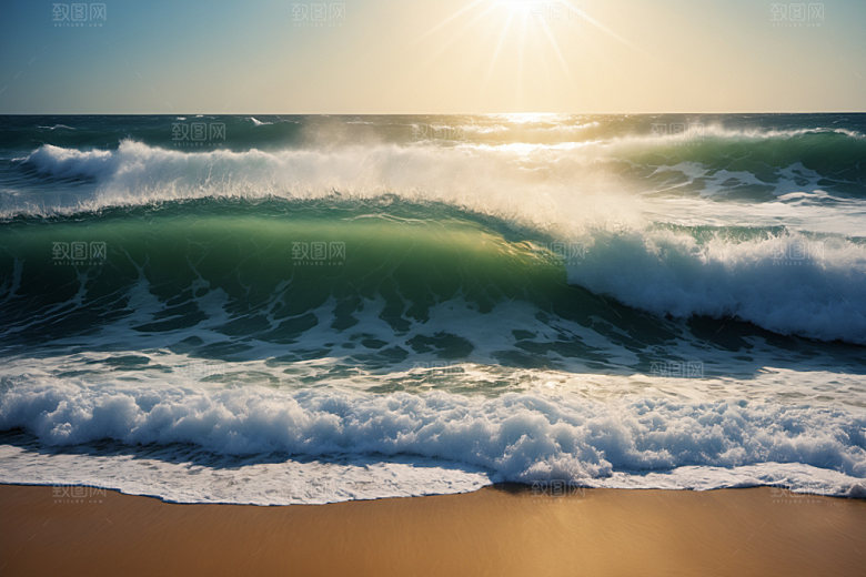 海浪波浪海水摄影图