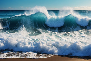 海浪清透高清摄影图