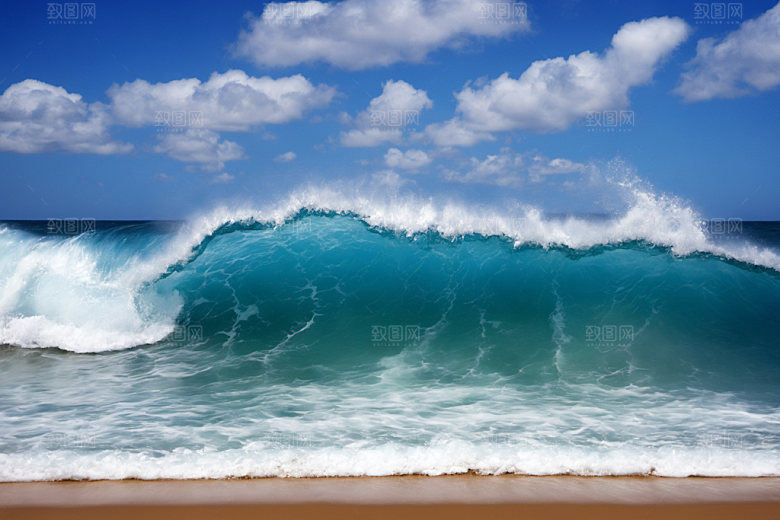 海浪大海蓝色摄影图