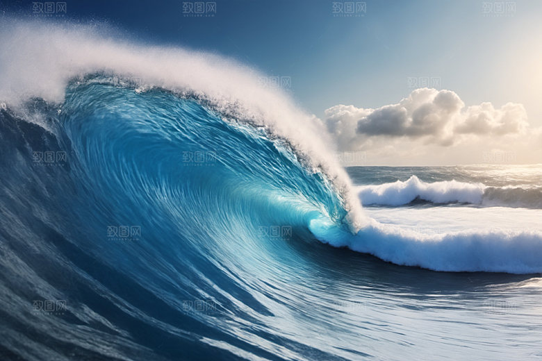 海浪浪花波浪摄影图
