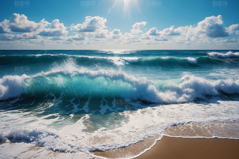 海浪自然波浪摄影图