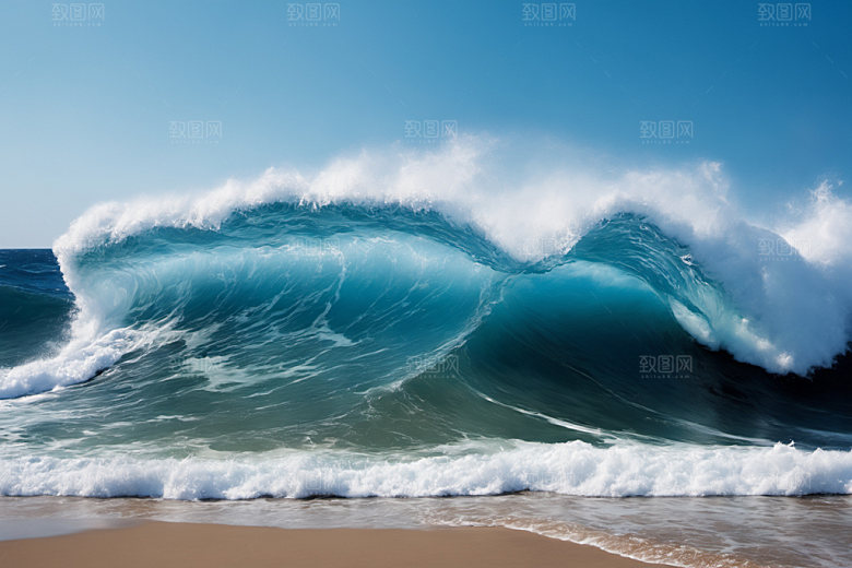 海浪波浪自然摄影图
