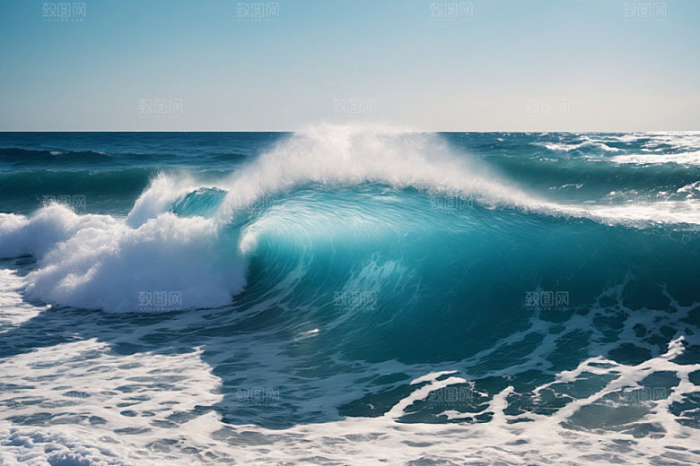 海浪大海浪花摄影图