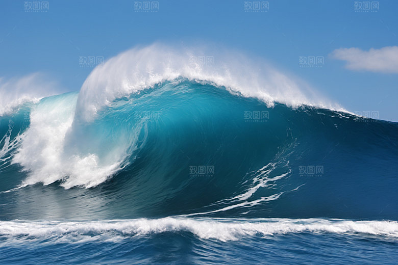 海浪大海浪花摄影图