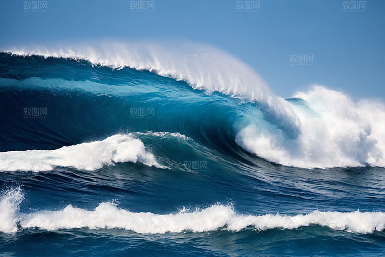 海浪清透大海摄影图