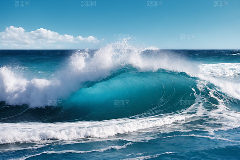海浪波浪清透摄影图