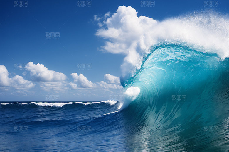 海浪大海浪花摄影图