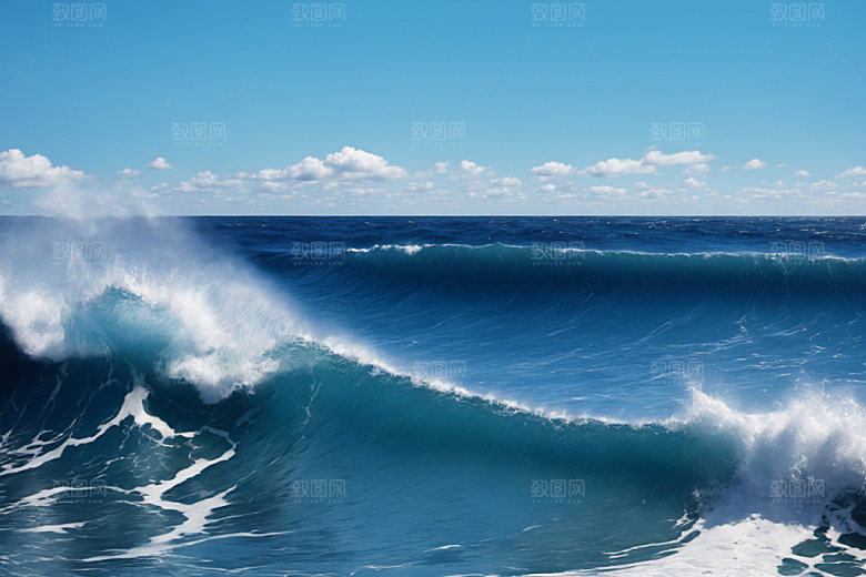 海浪自然浪花摄影图