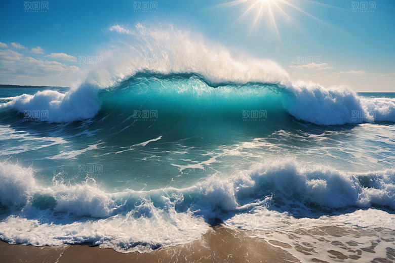 海浪海水清透摄影图