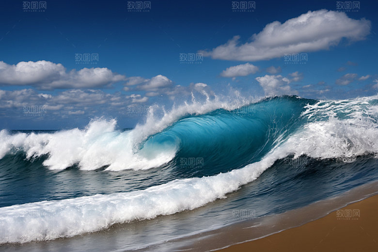 海浪自然波浪摄影图