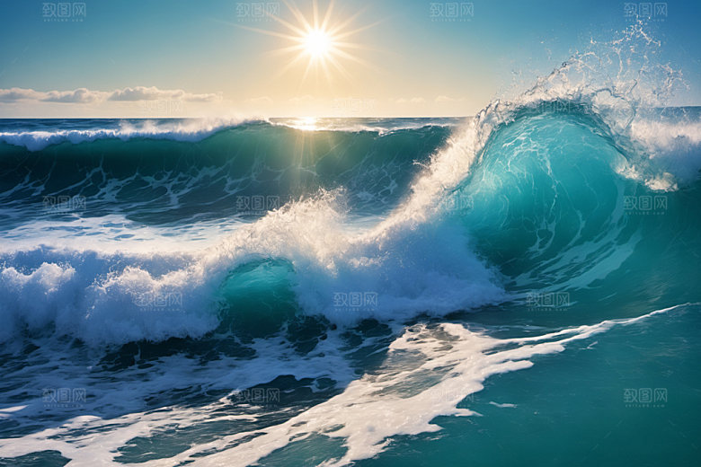 海浪大海海水摄影图