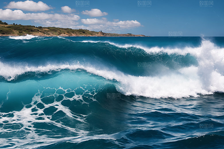 海浪大海清透摄影图