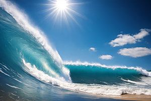 海浪海水波浪摄影图