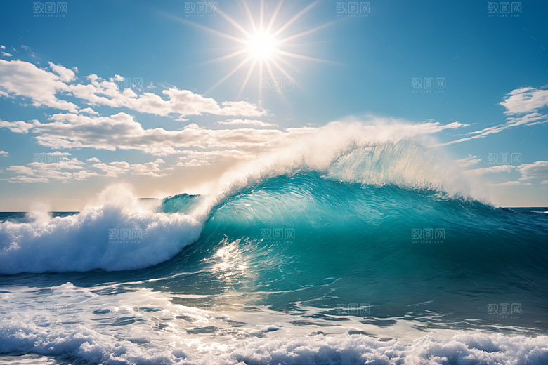 海浪浪花清透摄影图