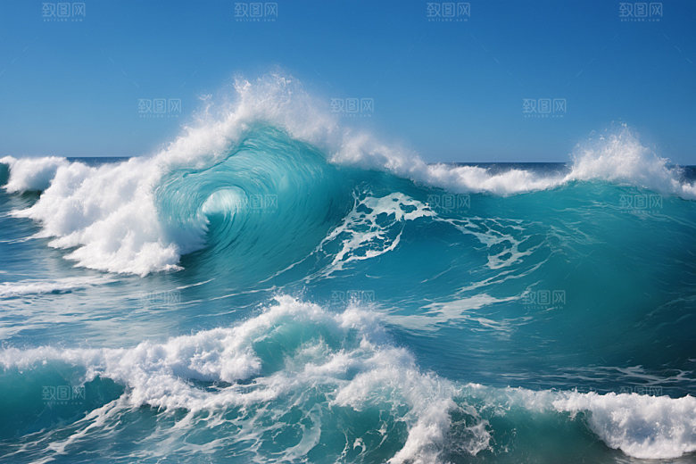 海浪高清清透摄影图
