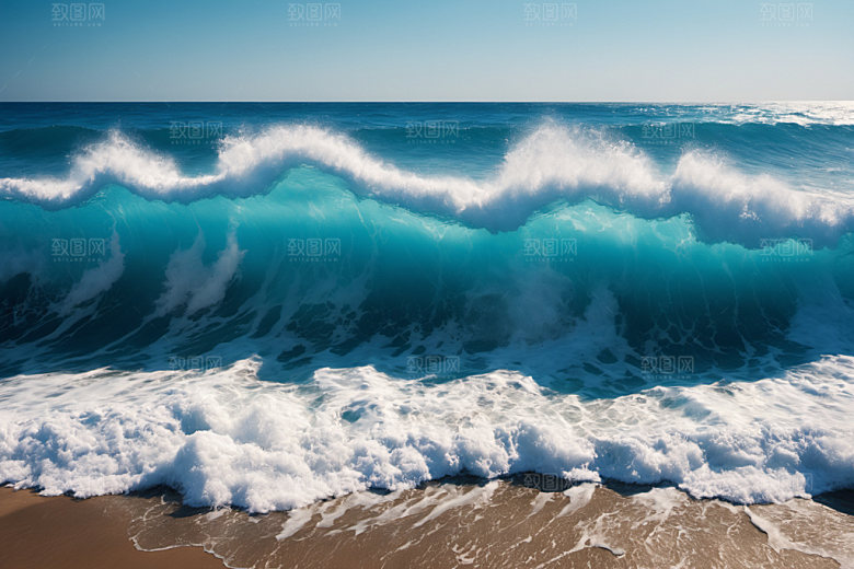 海浪海水自然摄影图