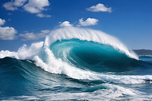 海浪浪花大海摄影图