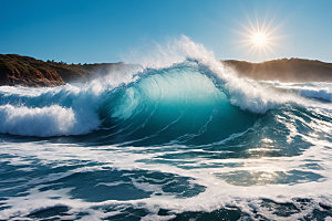 海浪高清蓝色摄影图