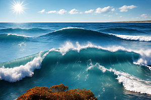 海浪高清清透摄影图