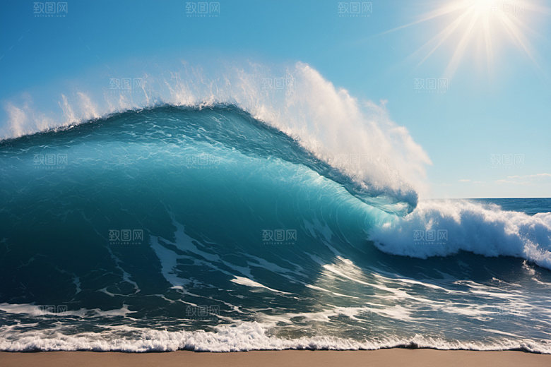 海浪大海海水摄影图