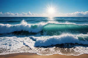 海浪大海波浪摄影图